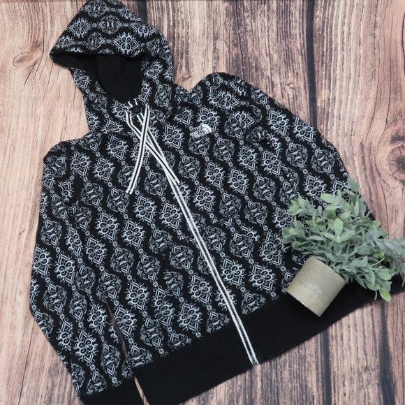 The North Face Jackets & Blazers - The North Face Ornate Buck Logo Print Zip Front Hooded Sweatshirt Women's Medium